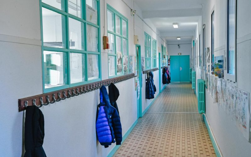 Les Mureaux, France - november 18 2016 : hallway in a primary school